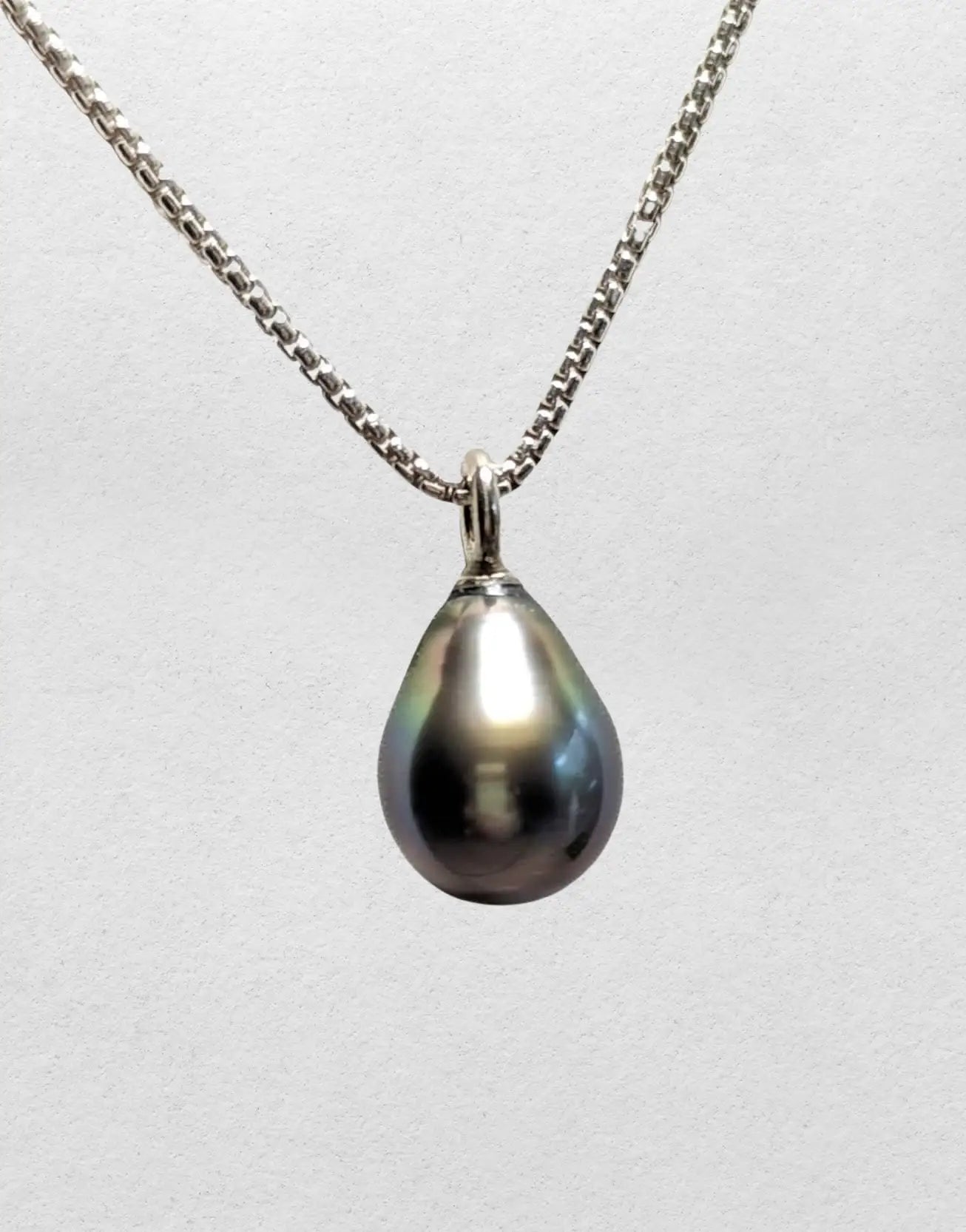 11-12mm Tahitian Pearl Pendant with 14K WG Bail - Marina Pearls