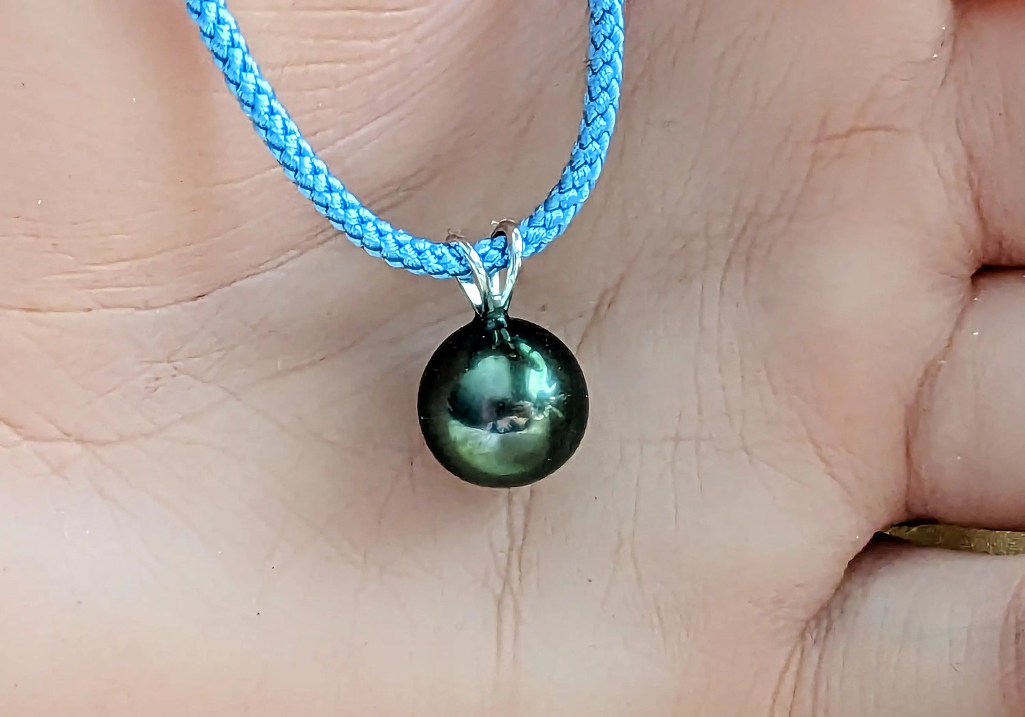 11-12mm Tahitian Pearl Pendant with 14K WG Bail - Marina Pearls