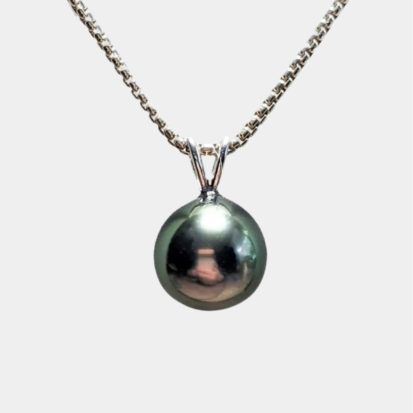 11-12mm Tahitian Pearl Pendant with 14K WG Bail - Marina Pearls