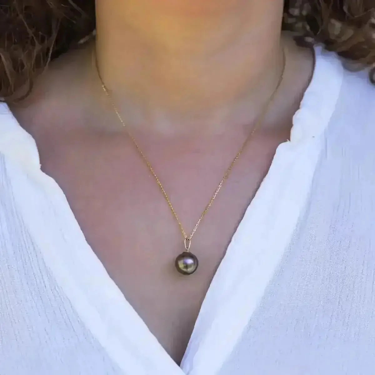 11 - 12mm Tahitian Pearl Pendant - Marina Korneev