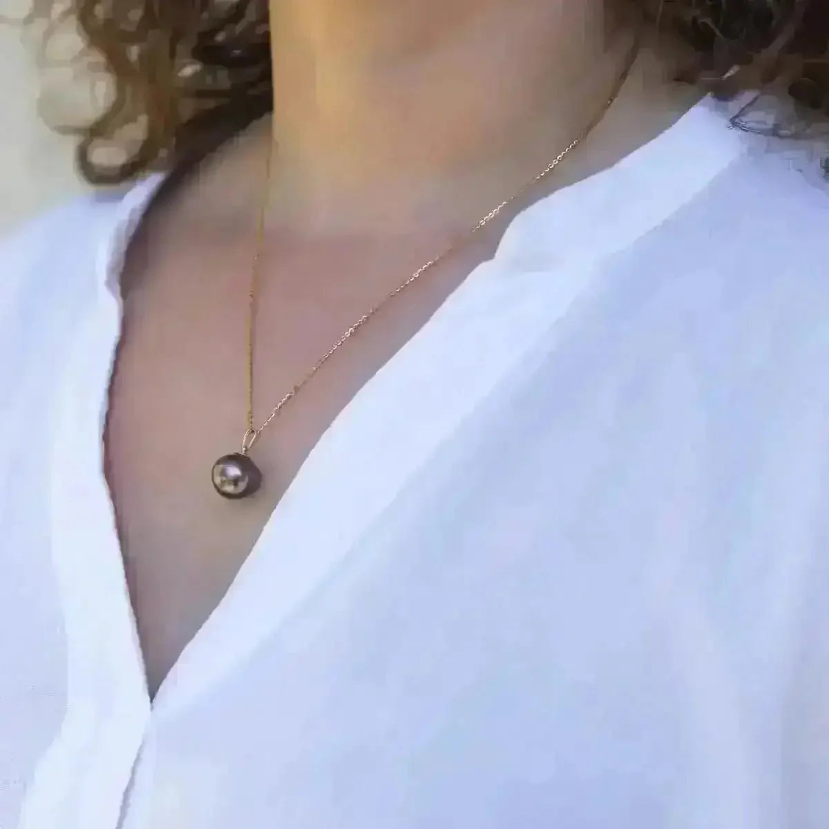 11 - 12mm Tahitian Pearl Pendant - Marina Korneev