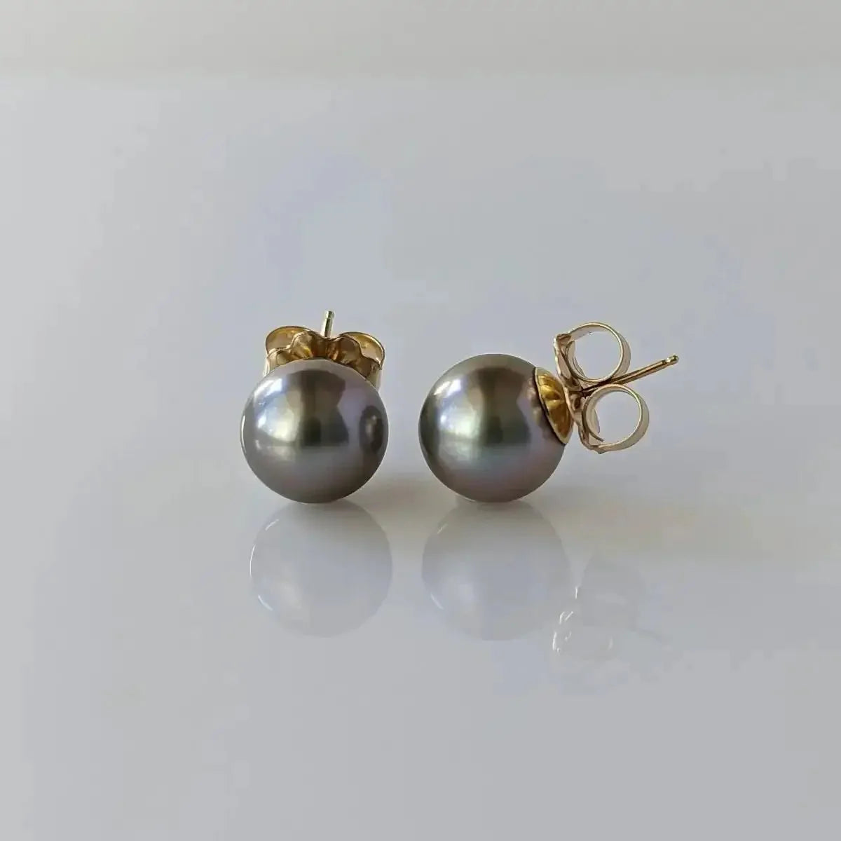 11 - 12mm Tahitian Pearl Stud Earrings - Marina Korneev