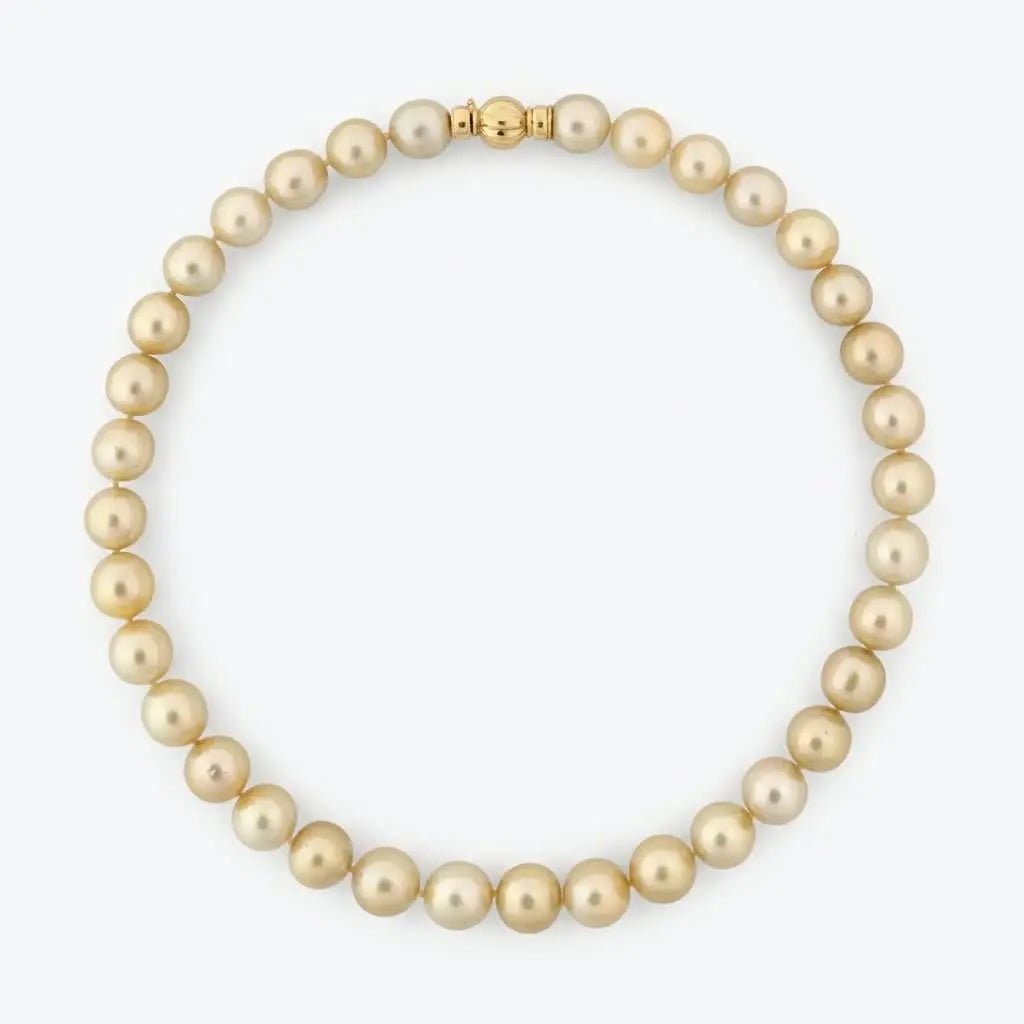 11 - 12mm Golden South Sea Pearl Necklace Elegant Strands by Marina Korneev
