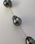 11-13mm Drops Tahitian Pearl Station Necklace - Marina Korneev Fine Pearls