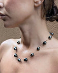 11 - 13mm Drops Tahitian Pearl Station Necklace - Marina Korneev