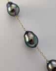 11-13mm Drops Tahitian Pearl Station Necklace - Marina Korneev Fine Pearls