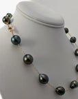 11-13mm Drops Tahitian Pearl Station Necklace - Marina Korneev Fine Pearls