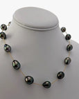 11-13mm Drops Tahitian Pearl Station Necklace - Marina Korneev Fine Pearls