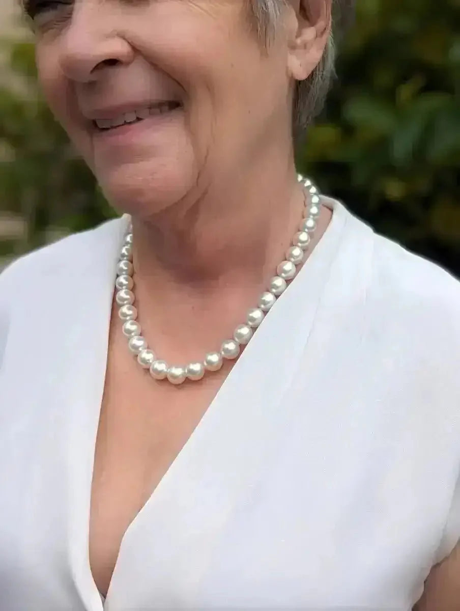 11 - 13mm White South Sea Pearl Necklace - Marina Korneev