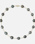 11 - 13mm Drops Tahitian Pearl Station Necklace Elegant Necklaces by Marina Korneev