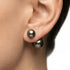 11 - 14mm Copper Tahitian Pearl Double Stud Earrings Elegant Earrings by Marina Korneev