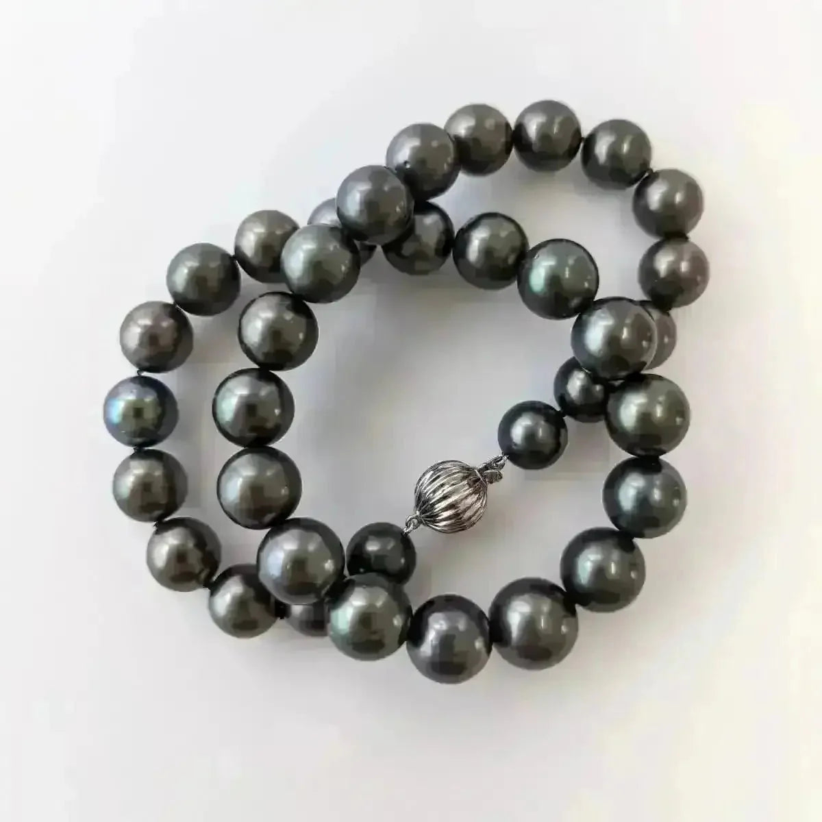 11 - 15mm Dark Aubergine Tahitian Pearl Necklace - Marina Korneev