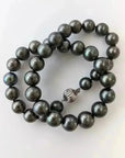 11 - 15mm Dark Aubergine Tahitian Pearl Necklace - Marina Korneev