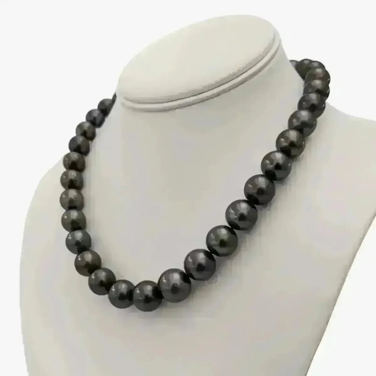 11 - 15mm Dark Aubergine Tahitian Pearl Necklace - Marina Korneev