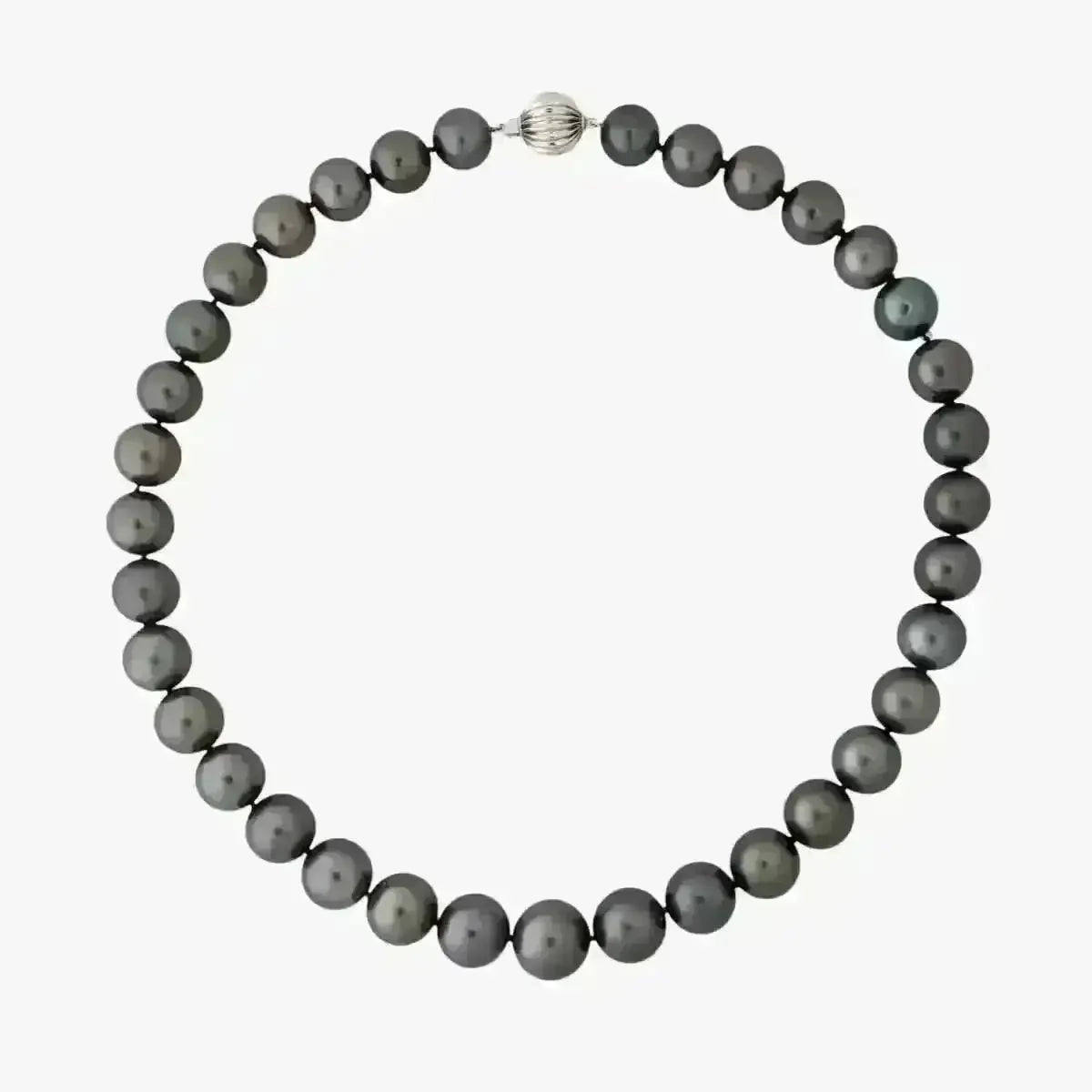 11 - 15mm Dark Aubergine Tahitian Pearl Necklace - Marina Korneev