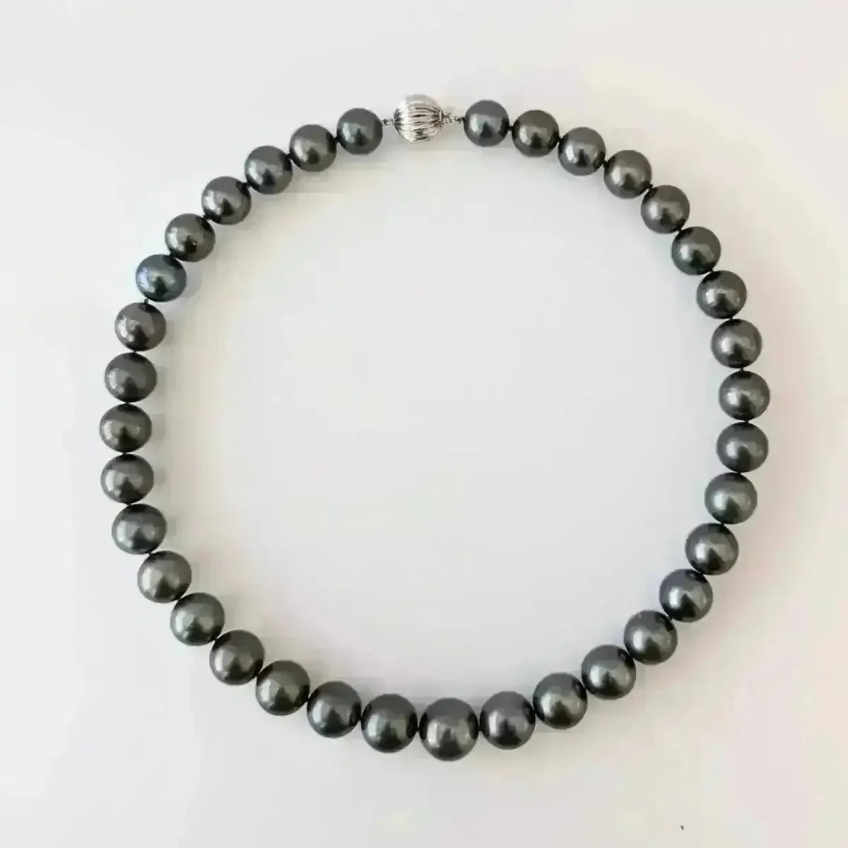 11 - 15mm Dark Aubergine Tahitian Pearl Necklace - Marina Korneev