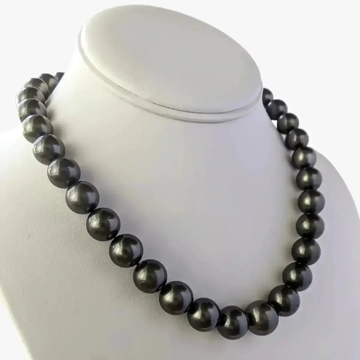 11 - 15mm Dark Aubergine Tahitian Pearl Necklace - Marina Korneev