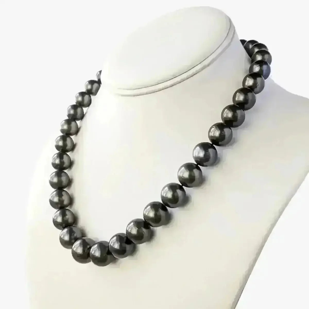 11 - 15mm Dark Aubergine Tahitian Pearl Necklace - Marina Korneev