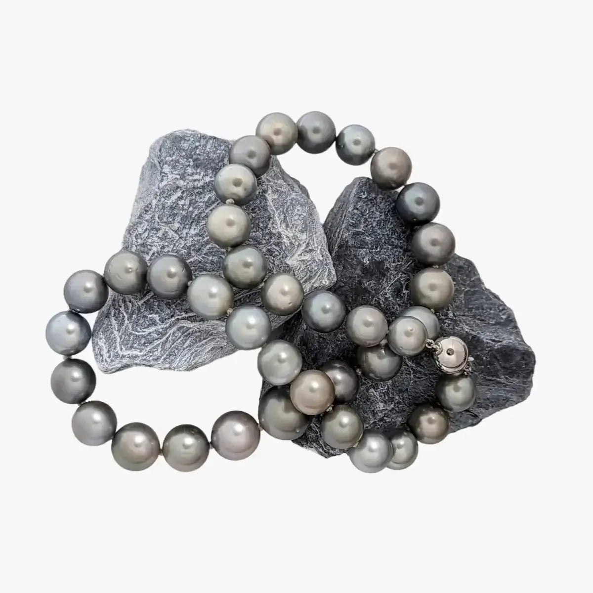 11 - 15mm Light Pastel Tahitian Pearl Necklace - Marina Korneev