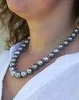 11 - 15mm Light Pastel Tahitian Pearl Necklace - Marina Korneev