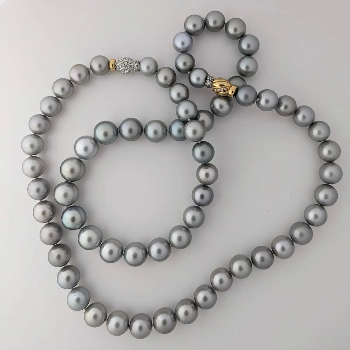 11-15mm Silver Gray Tahitian Pearl Necklace - Marina Korneev Fine Pearls