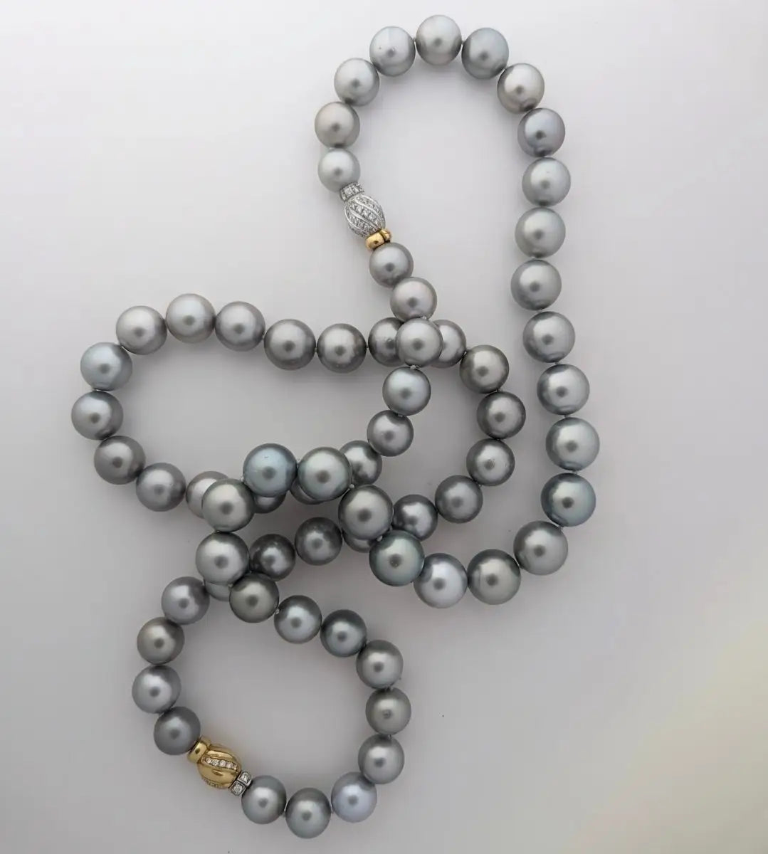 11-15mm Silver Gray Tahitian Pearl Necklace - Marina Korneev Fine Pearls