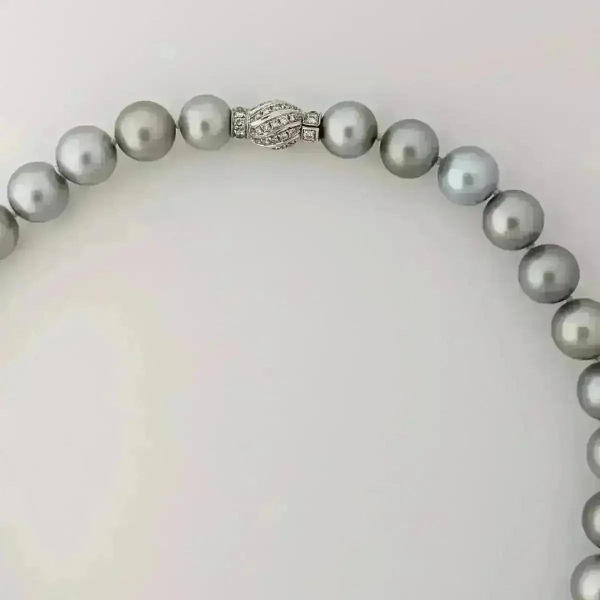 11 - 15mm Silver Gray Tahitian Pearl Necklace - Marina Korneev