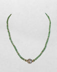 11.5-12.0mm Real Japan Kasumi Pearl with Tsavorite Beads Necklace - Marina Pearls