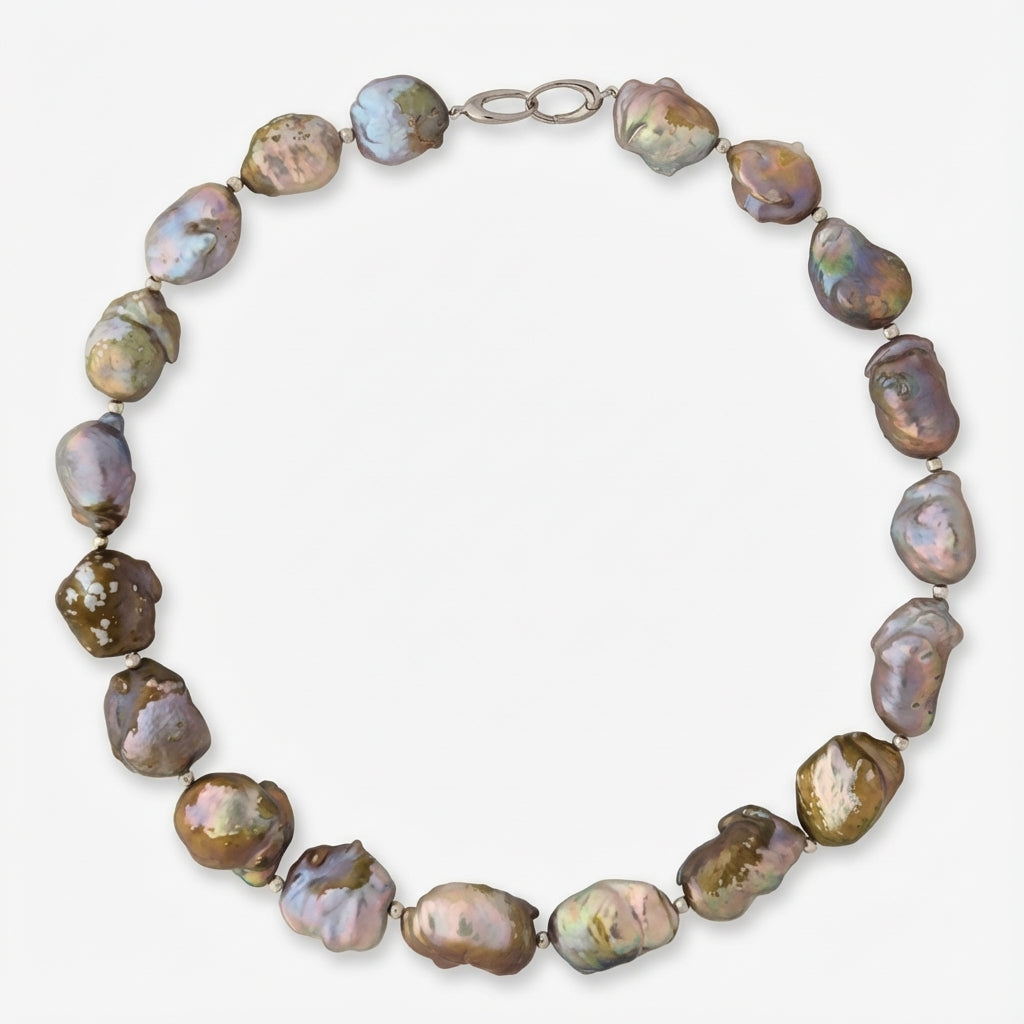 11 - 12mm Chinese Freshwater Soufflé pearl necklace Elegant Necklaces by Marina Korneev