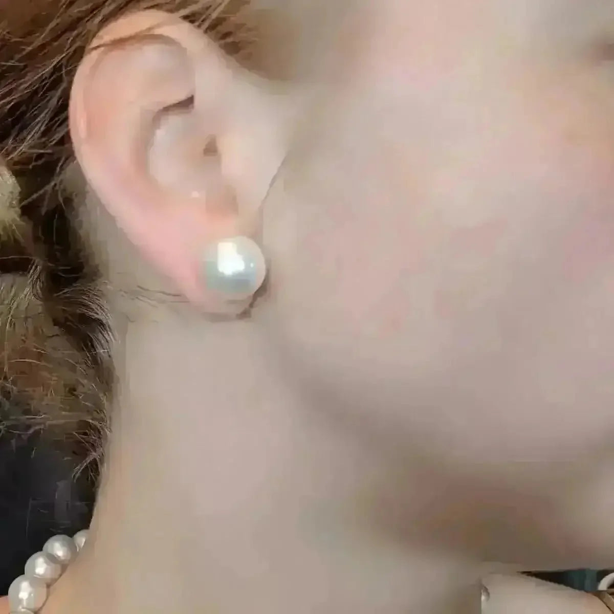 12 - 13mm Amazing White South Sea Pear Stud Earrings - Marina Korneev