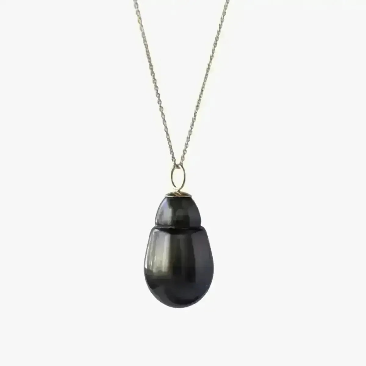 12 - 13mm Dark Baroque Tahitian Pearl Pendant - Marina Korneev