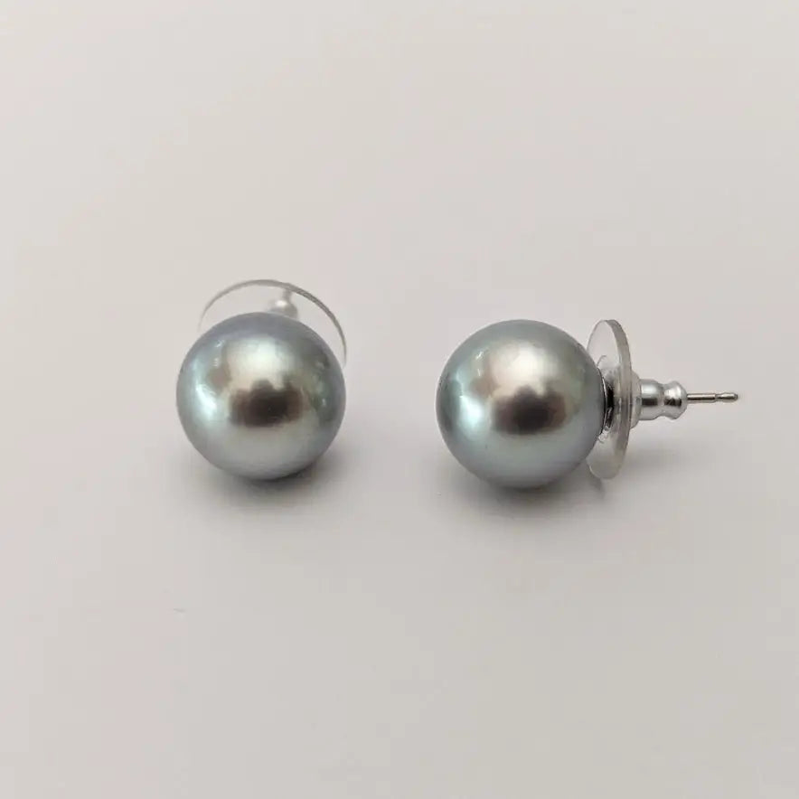 12-13mm Tahitian Pearl Stud Earrings - Marina Korneev Fine Pearls