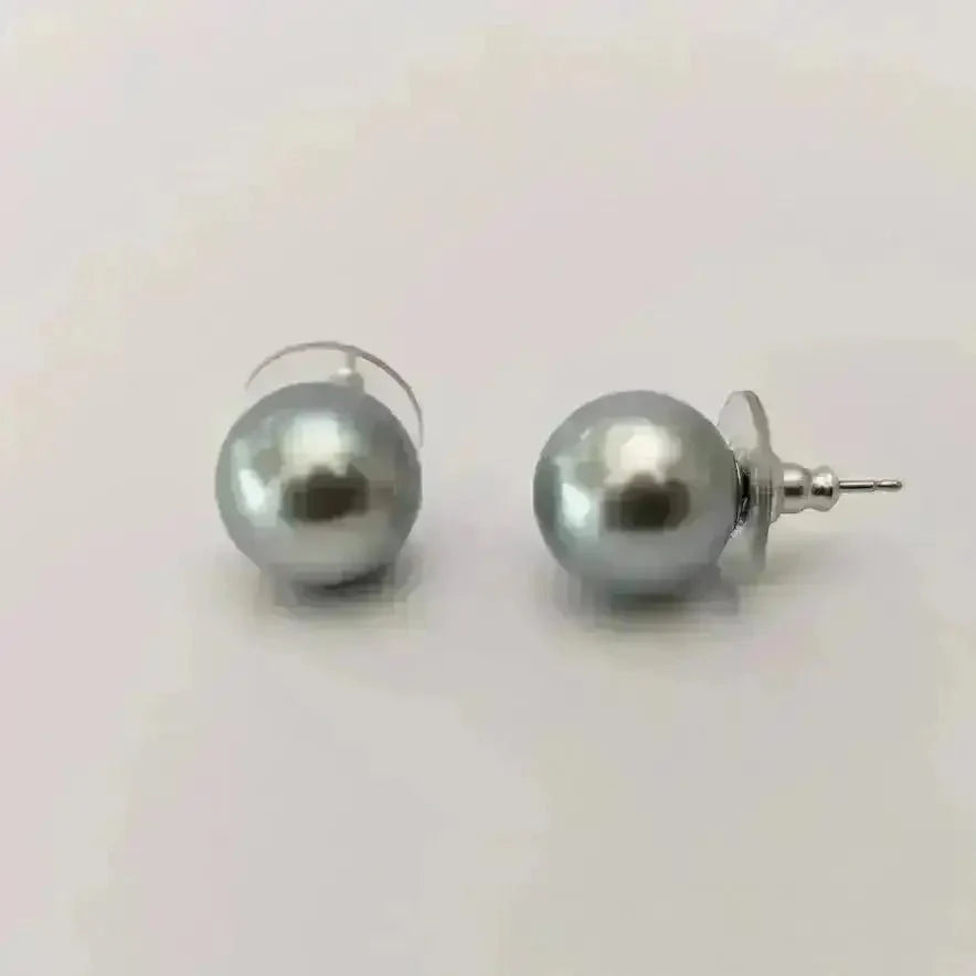 12 - 13mm Tahitian Pearl Stud Earrings - Marina Korneev