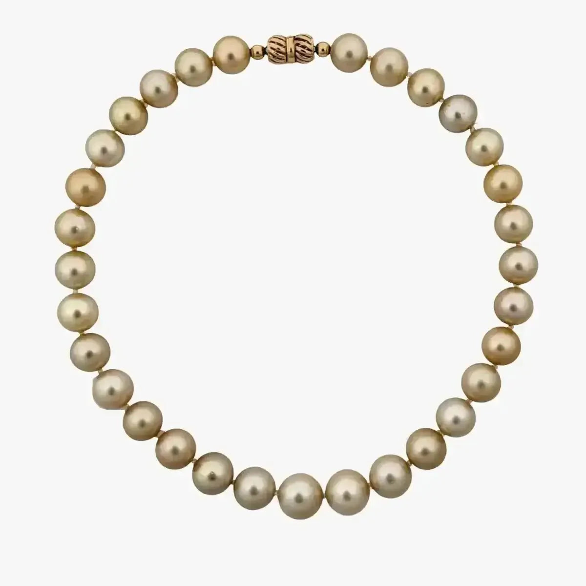 12 - 14mm GORGEOUS! Golden South Sea Pearl Necklace - Marina Korneev