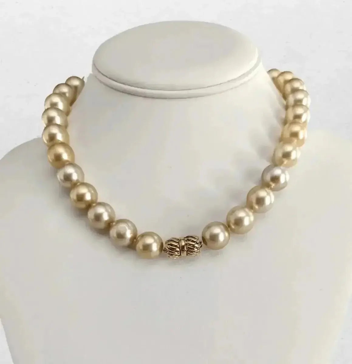 12 - 14mm GORGEOUS! Golden South Sea Pearl Necklace - Marina Korneev