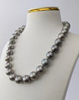 12-14mm REGAL! Silver Slate Tahitian Pearl Necklace - Marina Korneev Fine Pearls