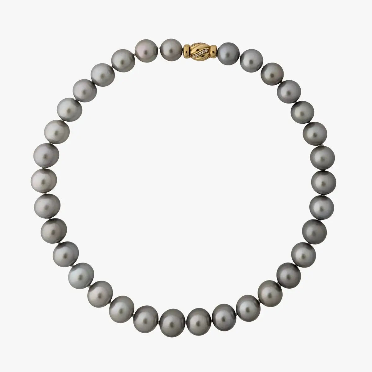 12-14mm REGAL! Silver Slate Tahitian Pearl Necklace - Marina Korneev Fine Pearls