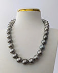 12-14mm REGAL! Silver Slate Tahitian Pearl Necklace - Marina Korneev Fine Pearls