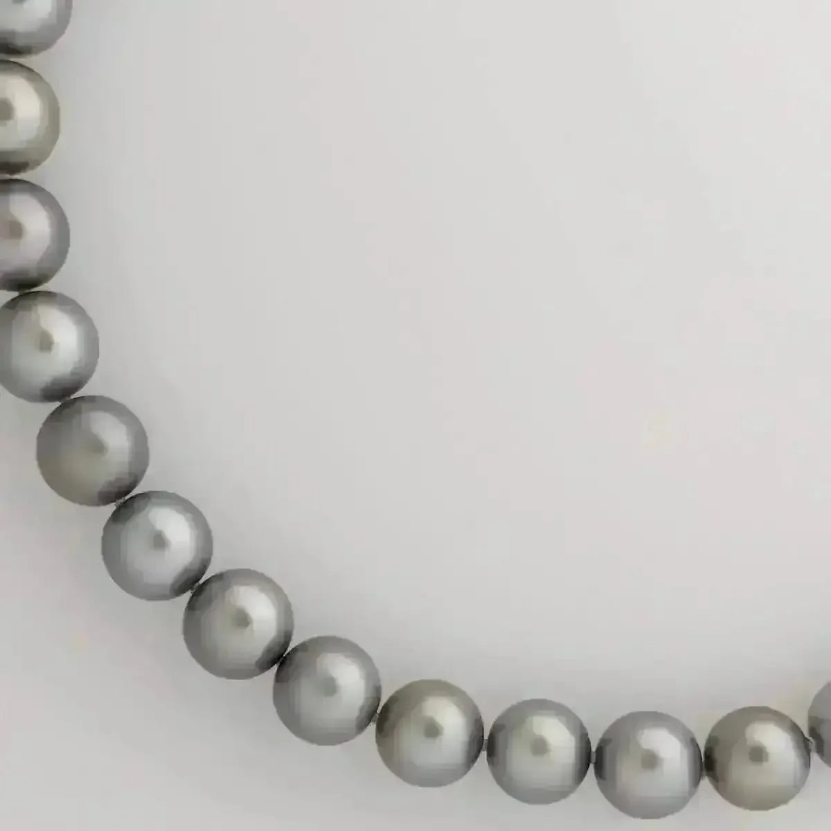 12 - 14mm REGAL! Silver Slate Tahitian Pearl Necklace - Marina Korneev