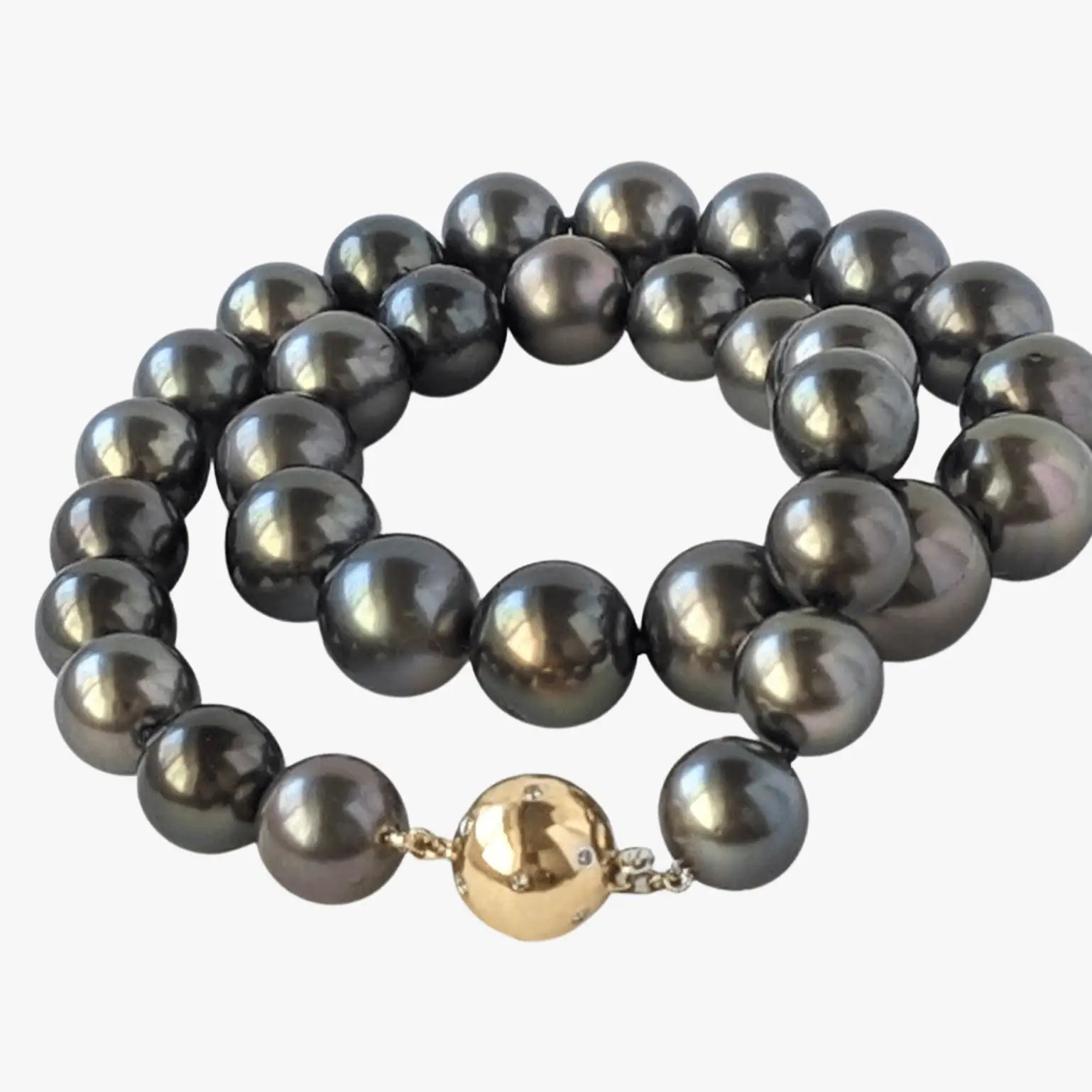 12-16mm Dark Aubergine Tahitian Pearl Necklace - Marina Korneev Fine Pearls