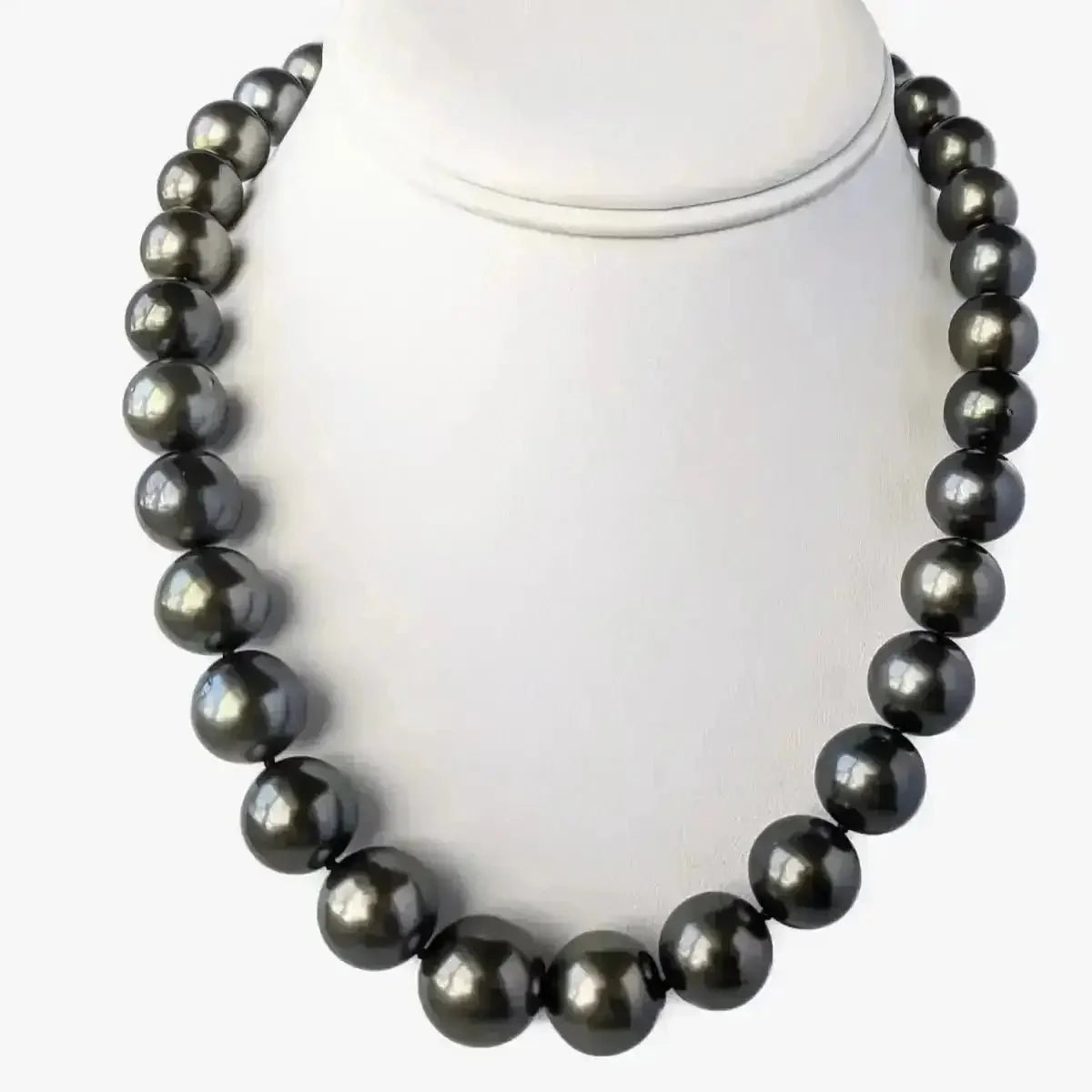 12 - 16mm Dark Aubergine Tahitian Pearl Necklace - Marina Korneev