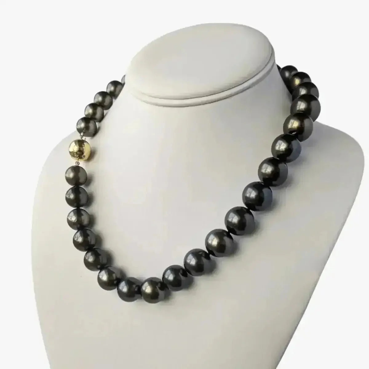 12 - 16mm Dark Aubergine Tahitian Pearl Necklace - Marina Korneev