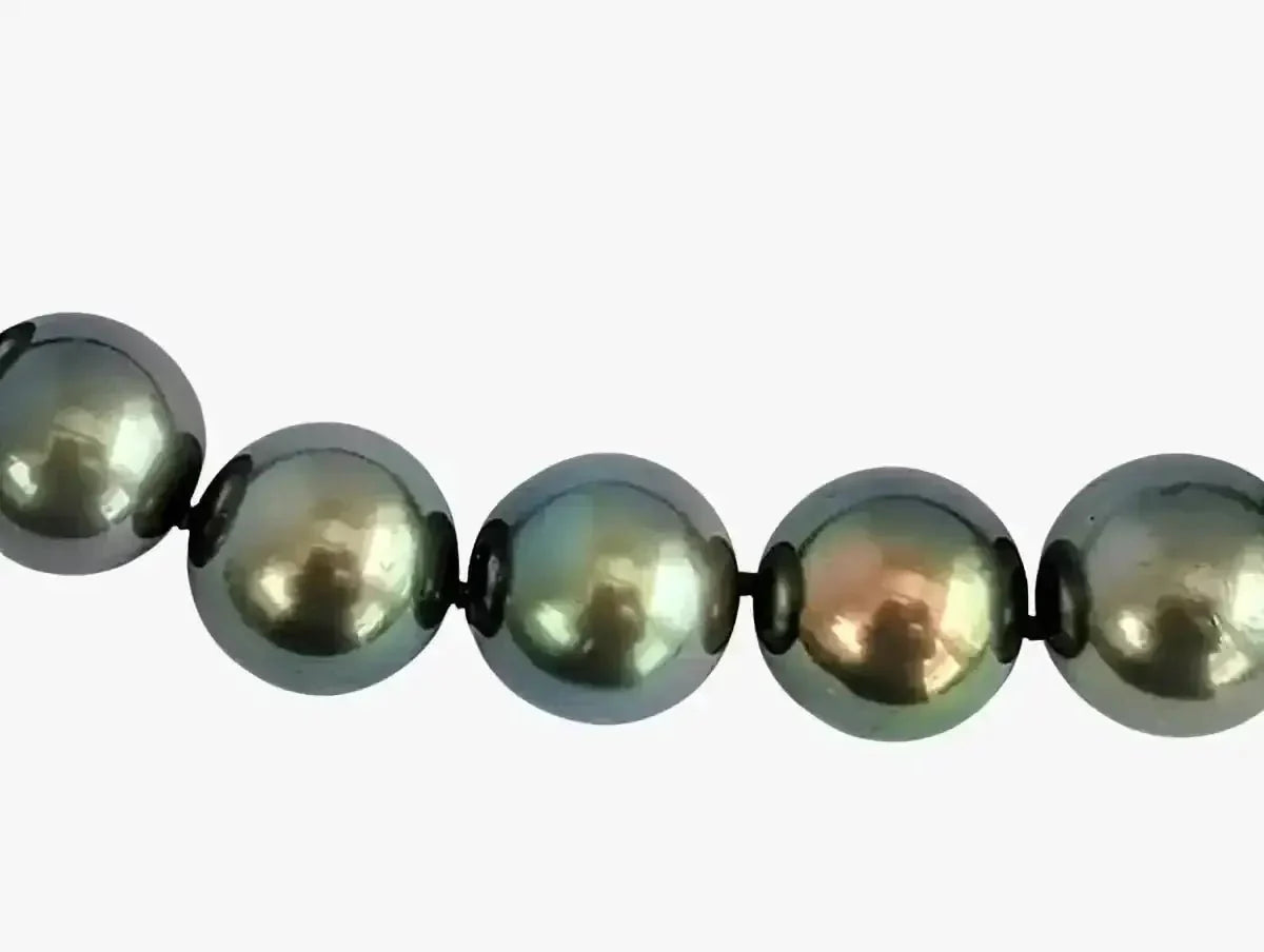 12 - 16mm Dark Aubergine Tahitian Pearl Necklace - Marina Korneev