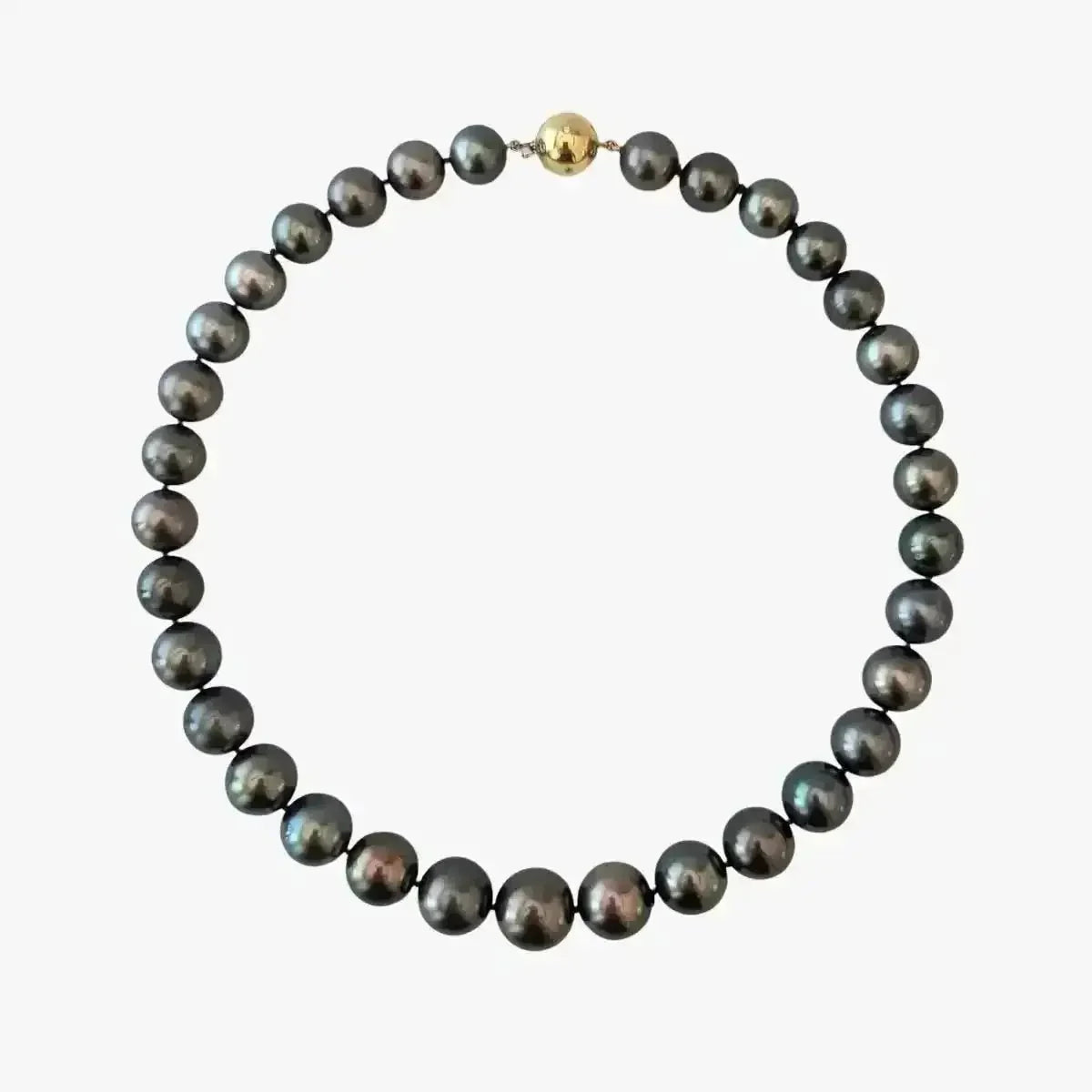 12 - 16mm Dark Aubergine Tahitian Pearl Necklace - Marina Korneev