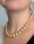 12 - 16mm Golden South Sea Pearl Necklace - Marina Korneev