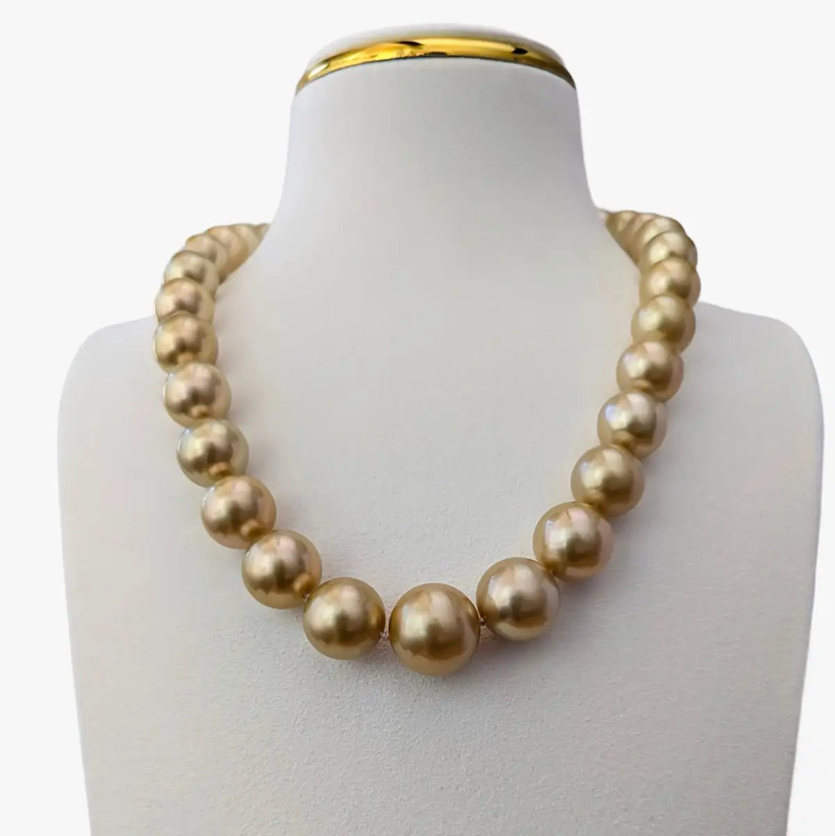 12 - 16mm Golden South Sea Pearl Necklace - Marina Korneev