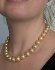 12 - 16mm Golden South Sea Pearl Necklace - Marina Korneev