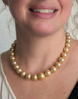 12 - 16mm Golden South Sea Pearl Necklace - Marina Korneev