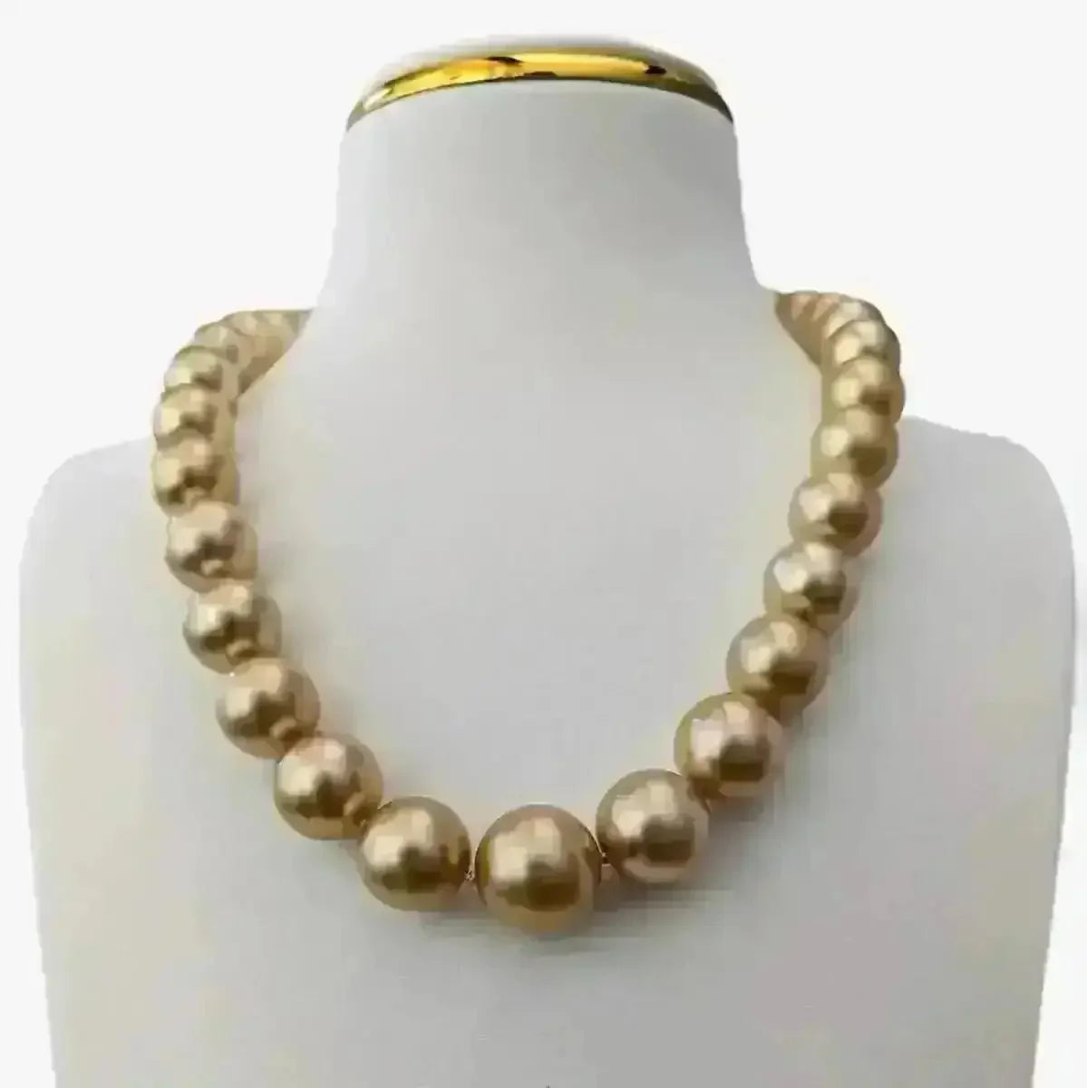 12 - 16mm Golden South Sea Pearl Necklace - Marina Korneev