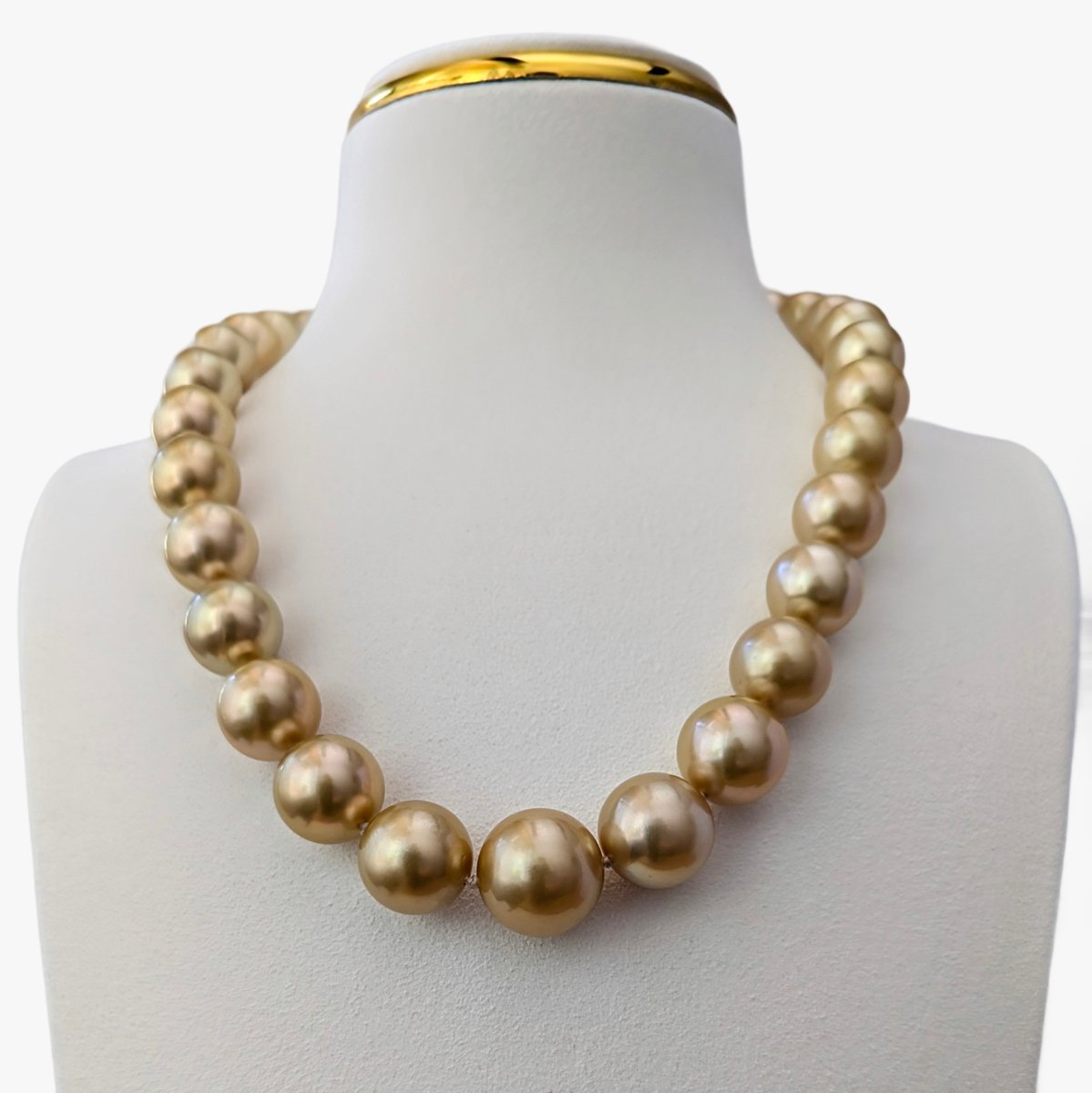 12 - 16mm Golden South Sea Pearl Necklace - Marina Korneev